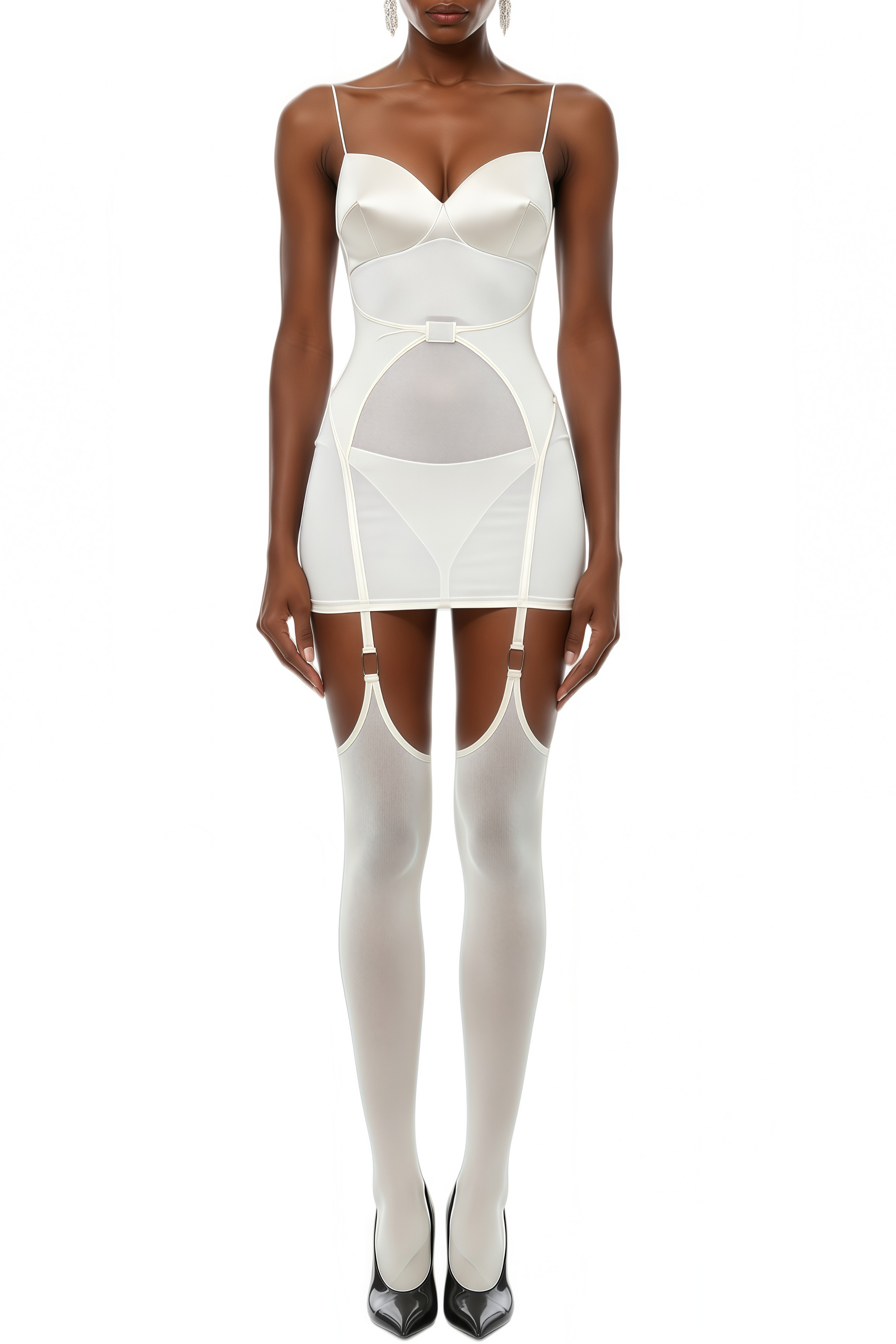 Hilda White Open Back Bodycon Mini Dress – Relvoux Womenswear