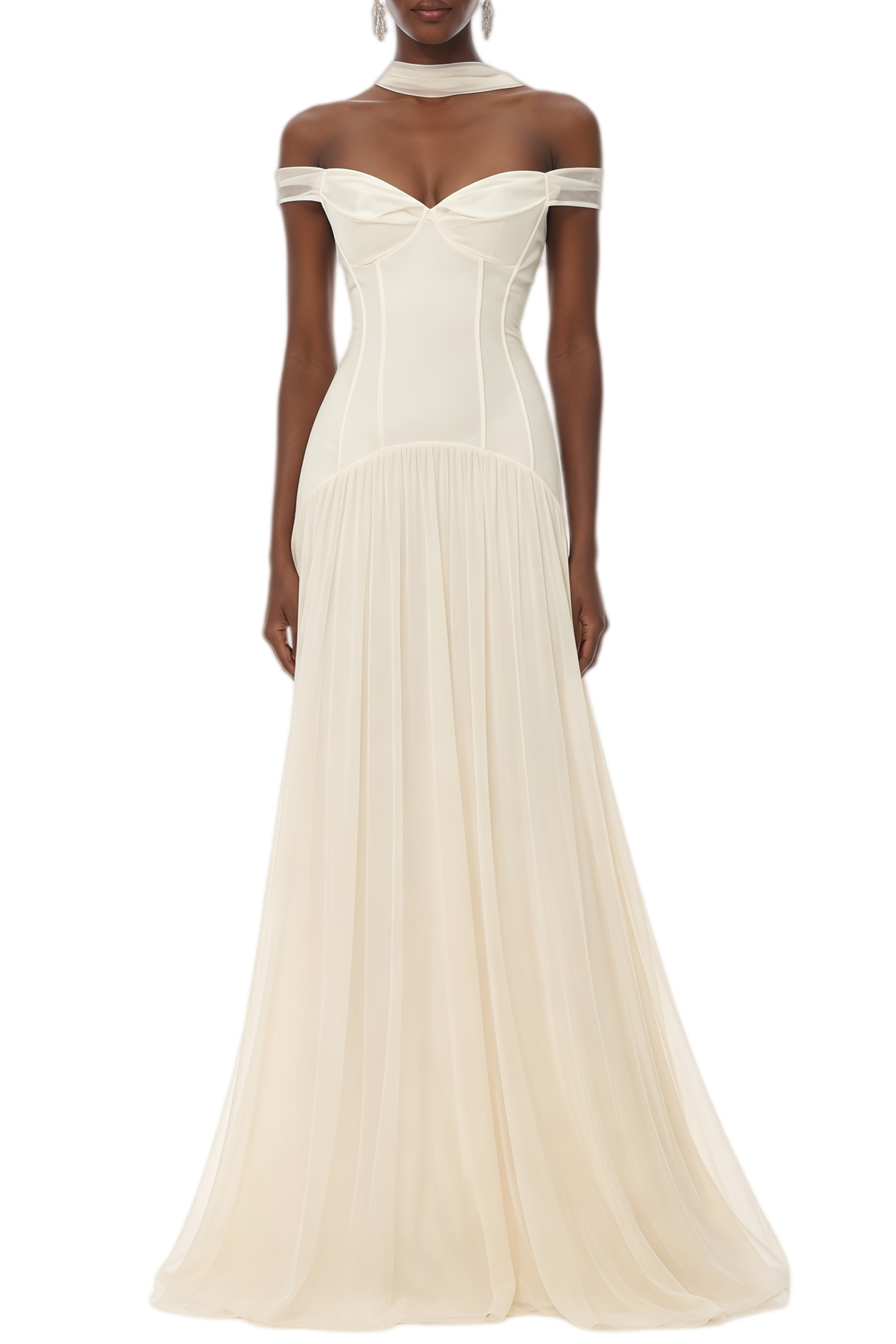 ivory pleated maxi dress Strapless Pleated A Line Maxi Dress Ivory
