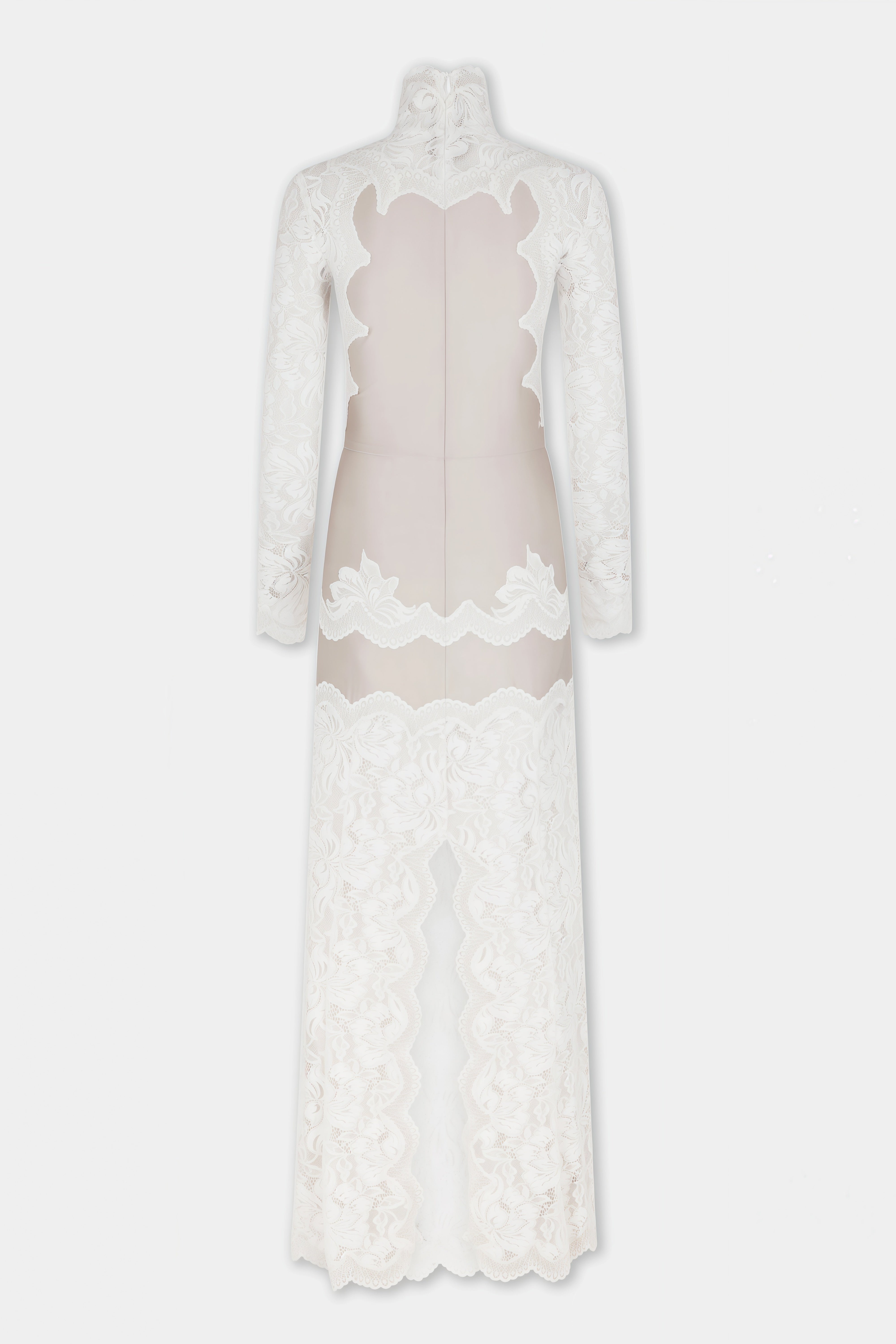 Penelope White Satin Panel Lace Maxi Dress – Relvoux Womenswear